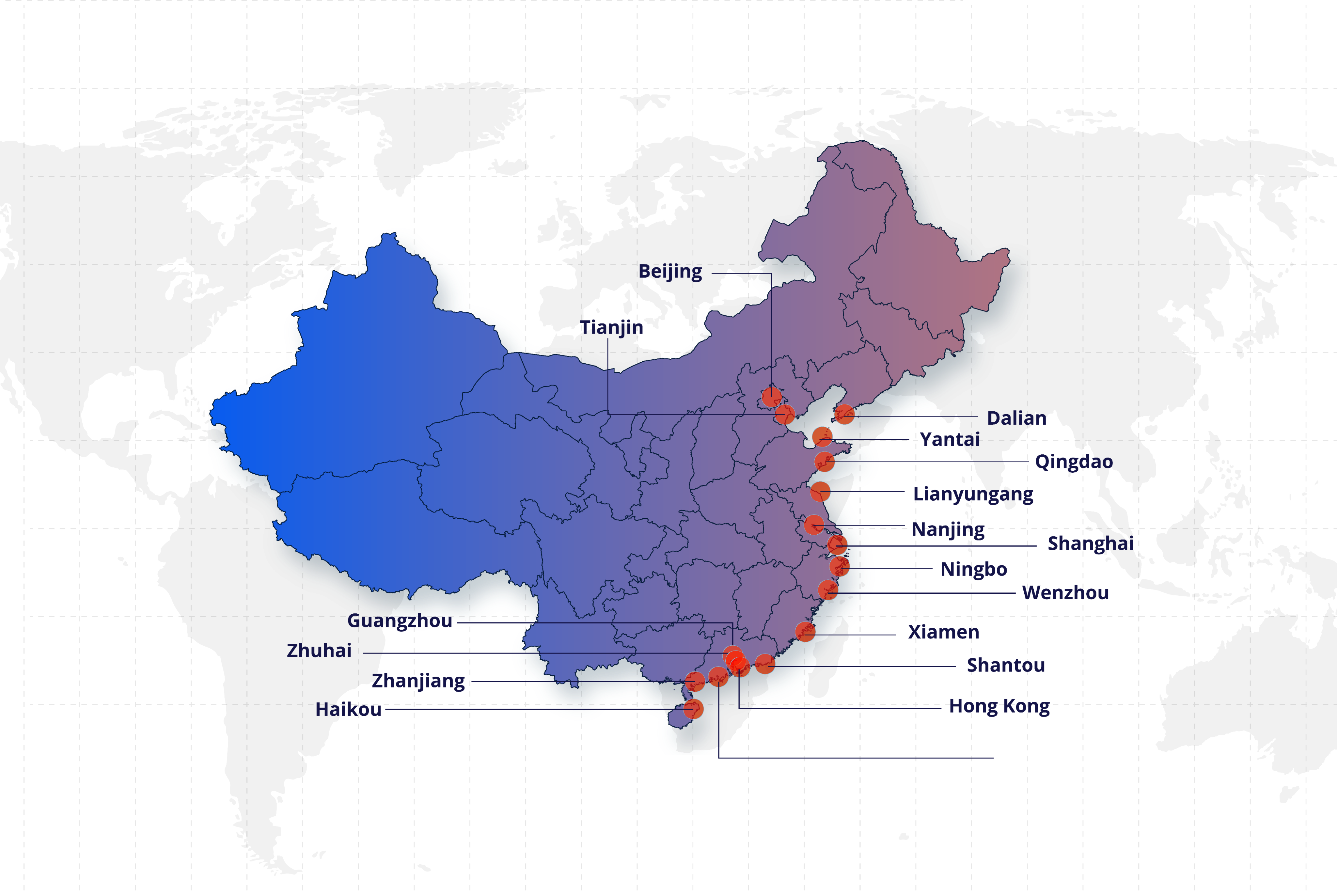 Alpha Shipping presence map
